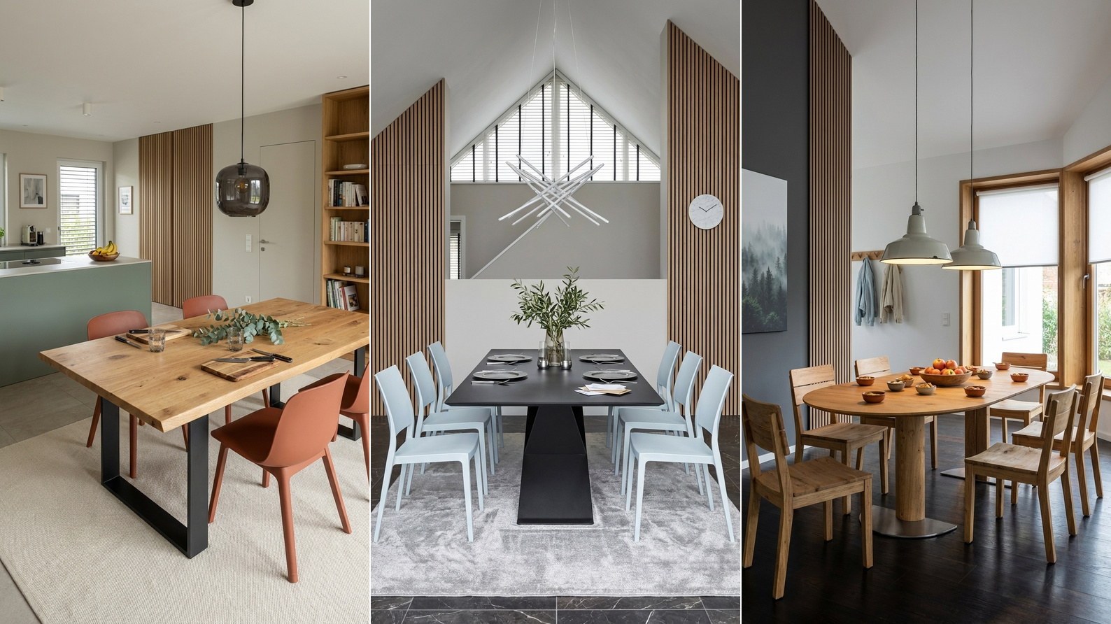 esszimmer ideen holzpaneele