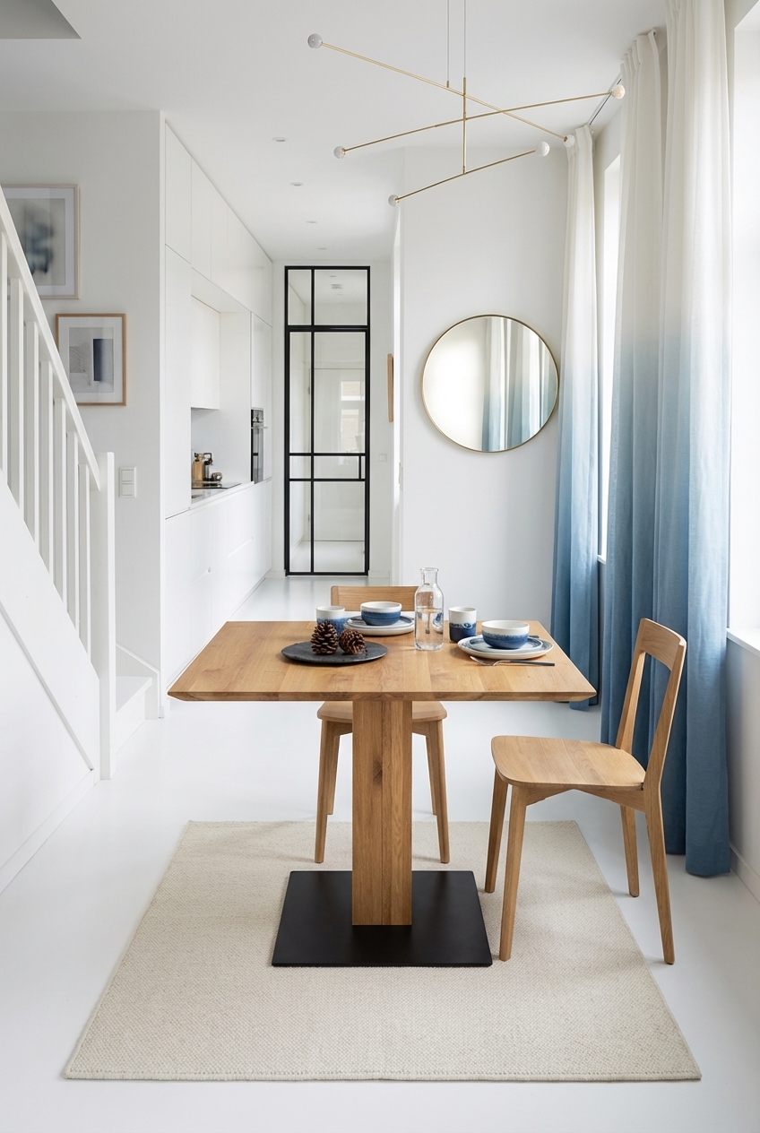 Quadratischer Esstisch Sala aus Wildeiche für kleine Esszimmerräume